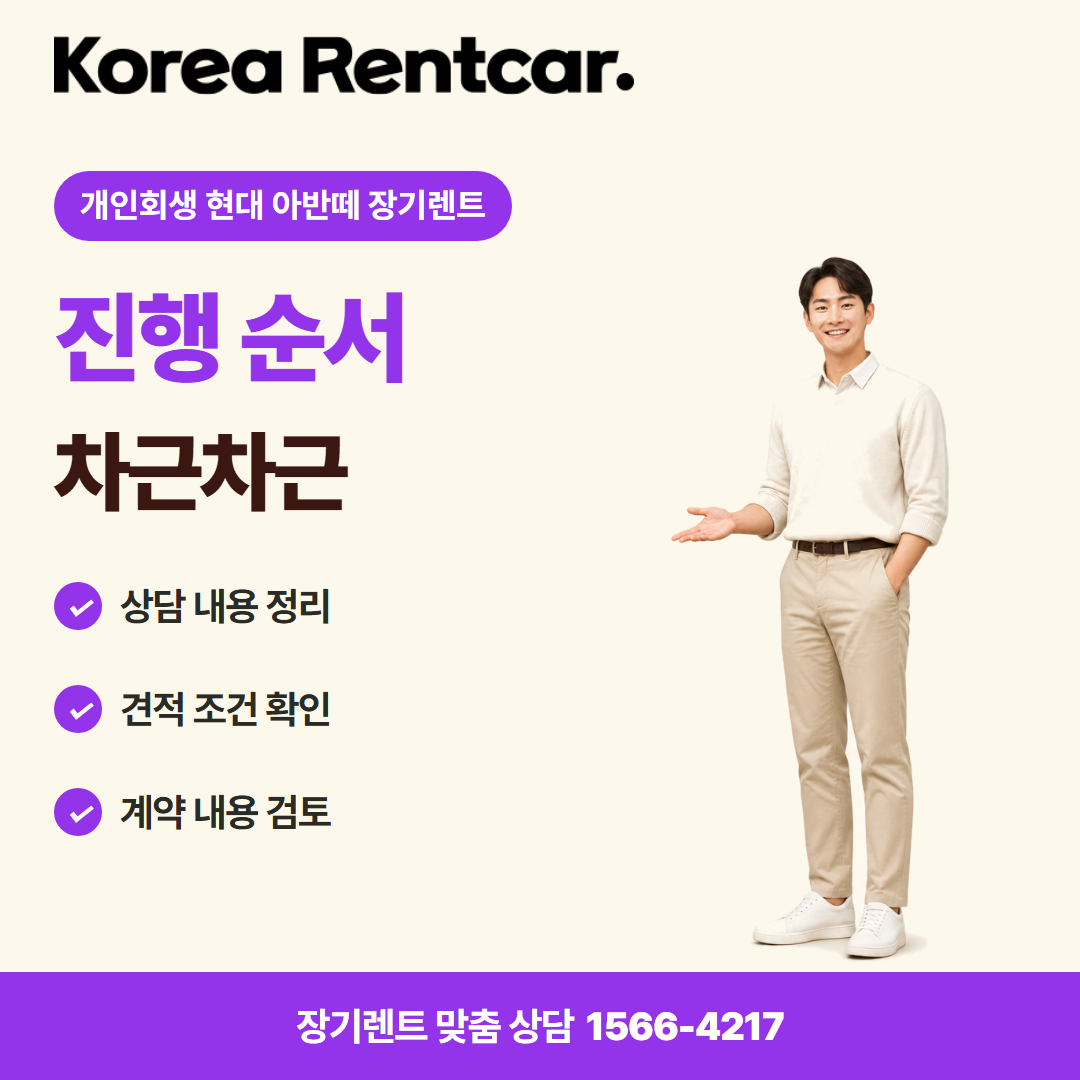 개인회생 현대 아반떼 장기렌트 · 이용 절차 카드뉴스